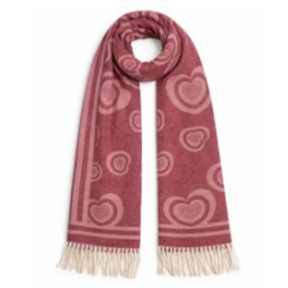 ❤️Scarf Reversible heart-shaped patterns with fringes